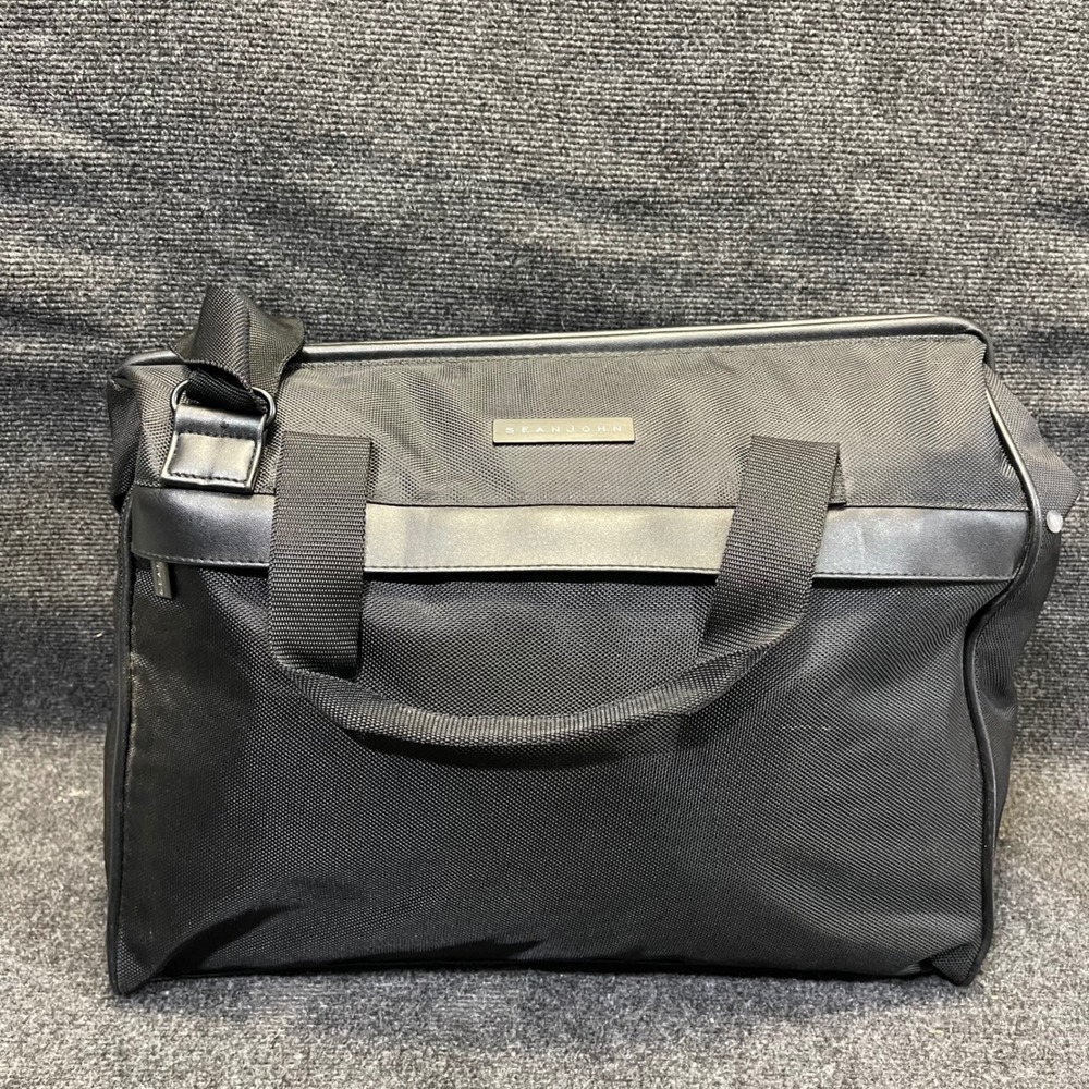 Sean John Mens Large Black Ballistic Nylon Duffle Travel Bag Carry On Weekender